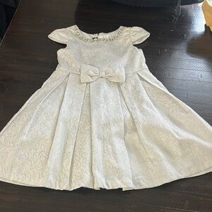 Elegant White Kids Dress with Bow